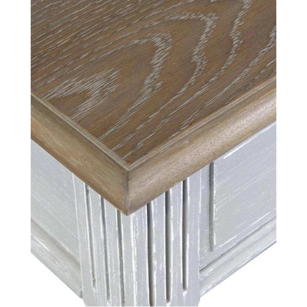 Gracelynn 32 in. Light Gray Standard Rectangle Bayur Wood Console Table with Drawers by East At Main 8 Gracelynn 32 in. Light Gray Standard Rectangle Bayur Wood Console Table with Drawers by East At Main - Image 8