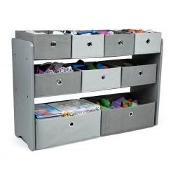 Camden Grey Fabric Multi-Bin Toy Organizer with 9-Storage Bins by Humble Crew -Shabby Chic Shop gray humble crew kids storage cubes wo487 4f 1000