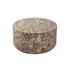 Jordan 37 in. Gray Medium Round Wood Coffee Table with Storage by East At Main