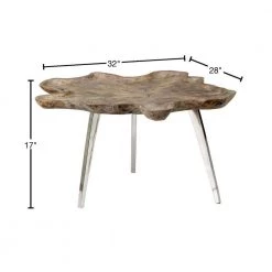 Adriana 32 in. Gray Medium Specialty Wood Coffee Table with Live Edge by East At Main -Shabby Chic Shop grey east at main coffee tables tt uc na305 gp 40 1000