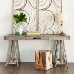 Gwen 29.5 in. Grey Mahogany Desk by East At Main -Shabby Chic Shop grey east at main writing desks tt df sv329 77 1000