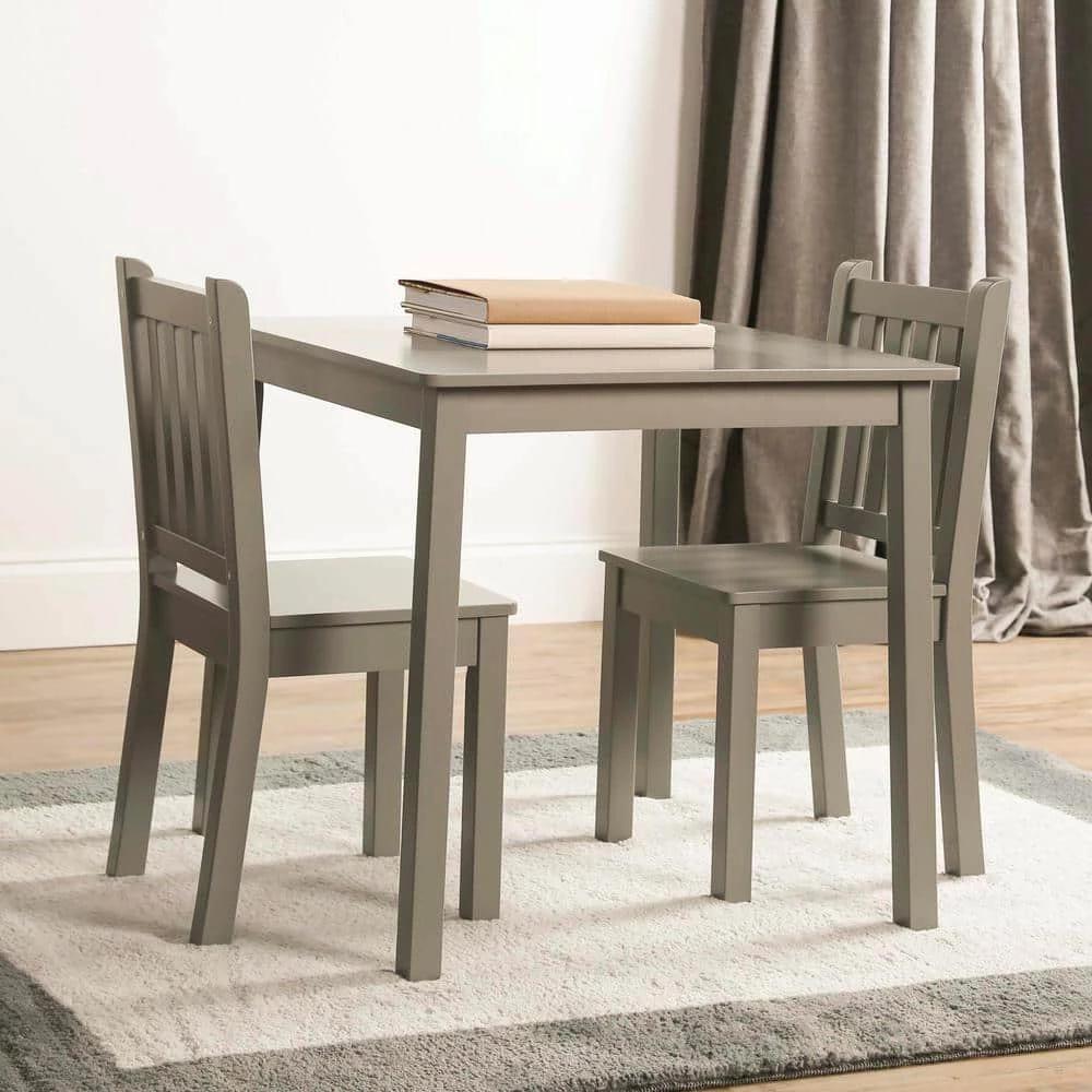 3-Piece Grey Kids Large Table and Chair Set by Humble Crew 3 3-Piece Grey Kids Large Table and Chair Set by Humble Crew - Image 3