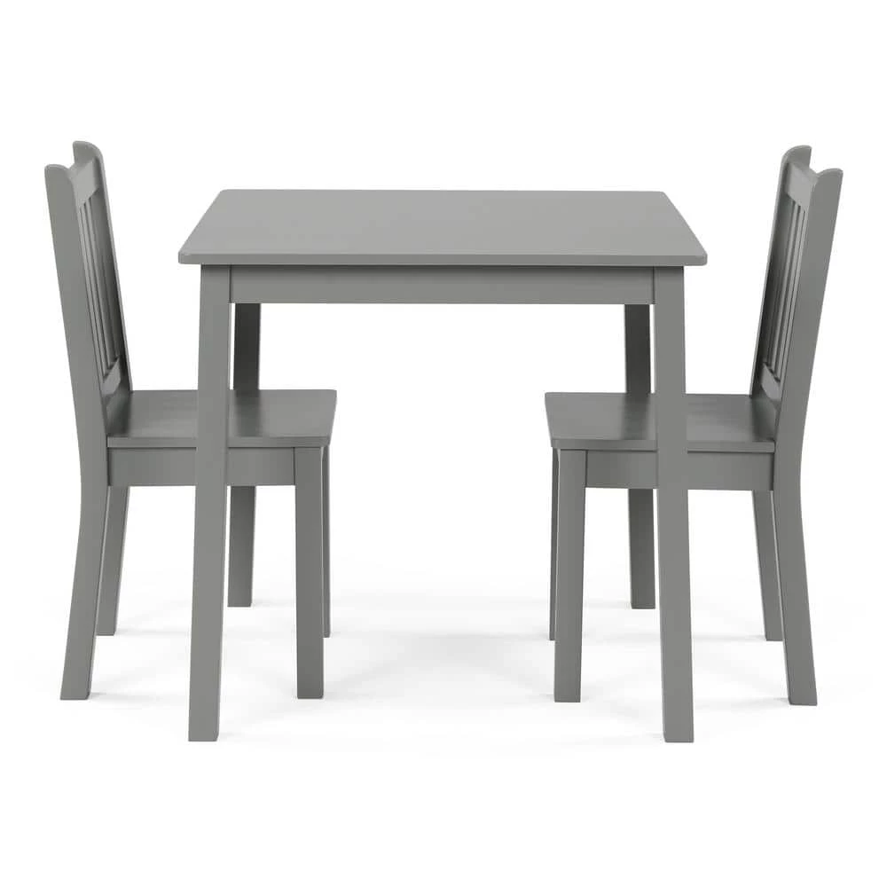 3-Piece Grey Kids Large Table and Chair Set by Humble Crew 1 3-Piece Grey Kids Large Table and Chair Set by Humble Crew