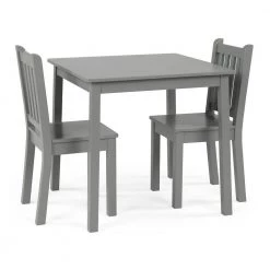 3-Piece Grey Kids Large Table and Chair Set by Humble Crew 16 3-Piece Grey Kids Large Table and Chair Set by Humble Crew -Shabby Chic Shop grey humble crew kids tables chairs cl329 fa 1000