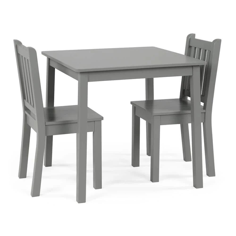 3-Piece Grey Kids Large Table and Chair Set by Humble Crew 8 3-Piece Grey Kids Large Table and Chair Set by Humble Crew - Image 8