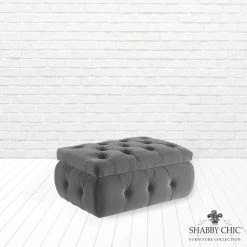 Jahlil Grey Ottoman Upholstered Velvet 36.4 L x 25 W x 17 H by Shabby Chic 14 Jahlil Grey Ottoman Upholstered Velvet 36.4 L x 25 W x 17 H by Shabby Chic -Shabby Chic Shop grey shabby chic ottomans sso240 02gr hd 1f 1000