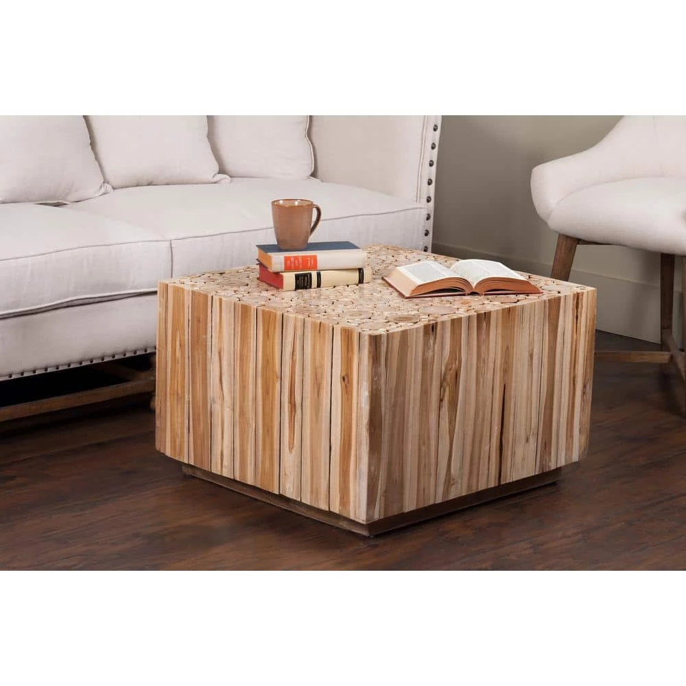 Rolfe 28 in. Gray Wash Medium Square Wood Coffee Table by East At Main 7 Rolfe 28 in. Gray Wash Medium Square Wood Coffee Table by East At Main - Image 7