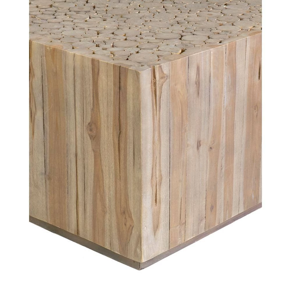 Rolfe 28 in. Gray Wash Medium Square Wood Coffee Table by East At Main 6 Rolfe 28 in. Gray Wash Medium Square Wood Coffee Table by East At Main - Image 6