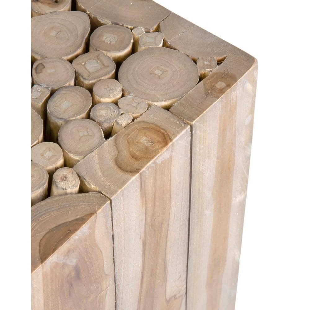 Rolfe 28 in. Gray Wash Medium Square Wood Coffee Table by East At Main 4 Rolfe 28 in. Gray Wash Medium Square Wood Coffee Table by East At Main - Image 4