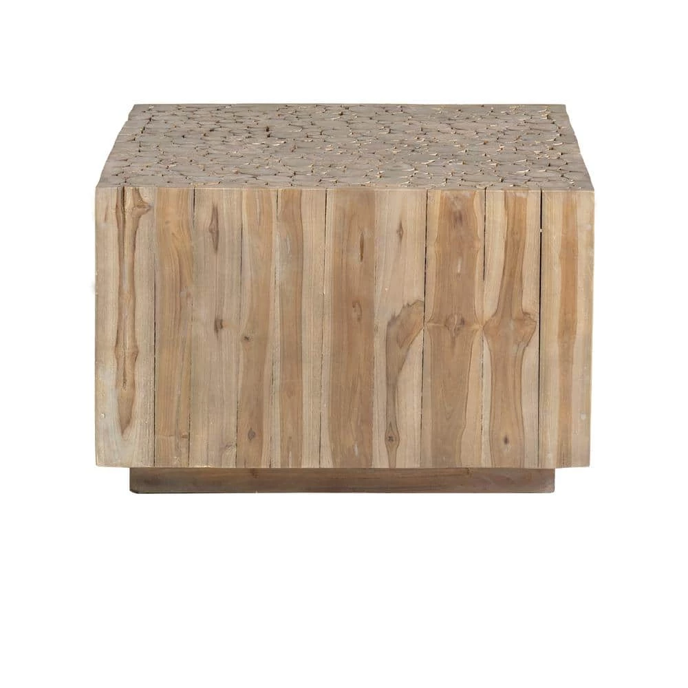 Rolfe 28 in. Gray Wash Medium Square Wood Coffee Table by East At Main 2 Rolfe 28 in. Gray Wash Medium Square Wood Coffee Table by East At Main - Image 2