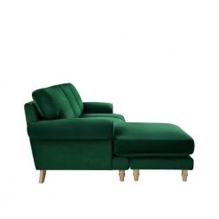 Carli's Collection 60 in. Wide Round Arms Velvet Upholstery Traditional Style L Shaped Reversible Sofa in Green by Shabby Chic -Shabby Chic Shop hunter green velvet shabby chic sofas couches srs283 02hg hd 4f 1000