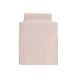 Cierra Light Pink Bench Upholstered Linen 50.2 L x 19.6 W x 22 H by Shabby Chic -Shabby Chic Shop light pink shabby chic bedroom benches ssb298 03lk hd 77 1000