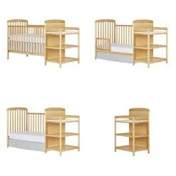 Anna 4-in-1 Natural Crib and Changing Table Combo by Dream On Me -Shabby Chic Shop natural dream on me cribs 678 n 4f 1000