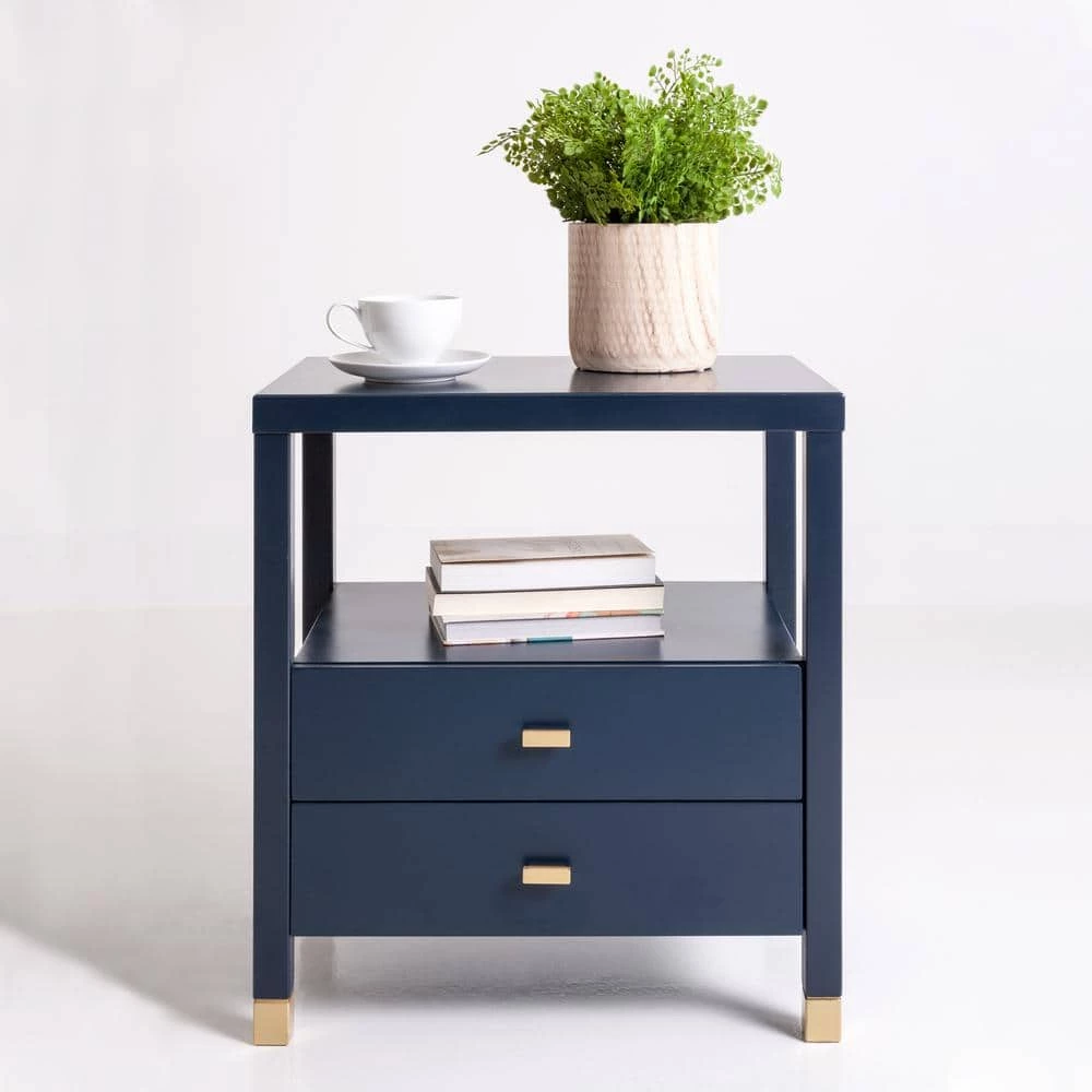 Hooper Navy 2 Drawer Accent Side Table by East At Main 5 Hooper Navy 2 Drawer Accent Side Table by East At Main - Image 5