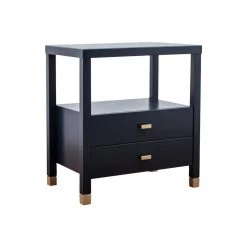 Hooper Navy 2 Drawer Accent Side Table by East At Main