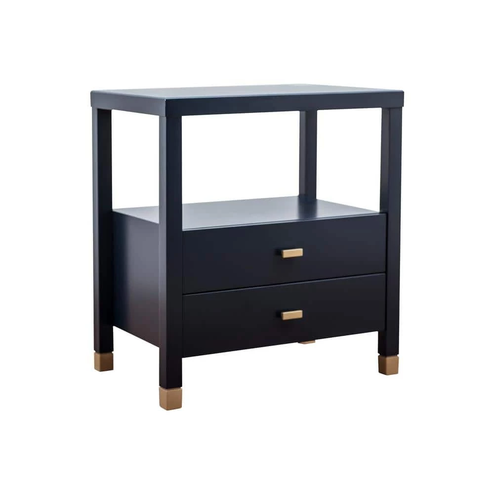 Hooper Navy 2 Drawer Accent Side Table by East At Main 1 Hooper Navy 2 Drawer Accent Side Table by East At Main