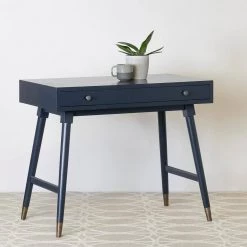 Lillian 36 in. Rectangular Navy 1 Drawer Computer Desk with Storage by East At Main -Shabby Chic Shop navy east at main computer desks tt cst 68103 nv 31 1000