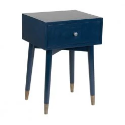 Tove Navy Acacia Accent Table by East At Main