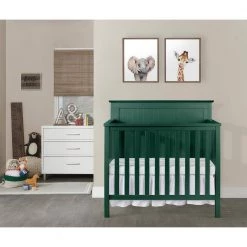 Ava 4-in-1 Olive Convertible Mini Crib by Dream On Me -Shabby Chic Shop olive dream on me cribs 635 olive 4f 1000