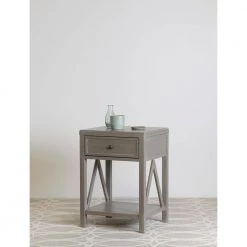 Wilco Beige Acacia Accent Table by East At Main -Shabby Chic Shop painted east at main end side tables tt vc ad301 wt 31 1000