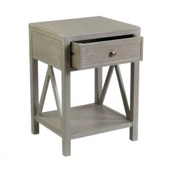 Wilco Beige Acacia Accent Table by East At Main -Shabby Chic Shop painted east at main end side tables tt vc ad301 wt 4f 1000