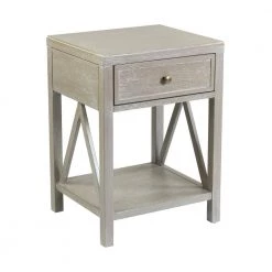 Wilco Beige Acacia Accent Table by East At Main