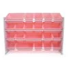 Charlotte White/Pink Extra Large Toy Storage Organizer with 20 Storage Bins by Humble Crew