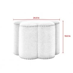 Bronx Pink Ottoman Upholstered Linen 24.5 L x 24.5 W x 18.5 H by Shabby Chic -Shabby Chic Shop pink shabby chic ottomans son237 03pk hd 1d 1000