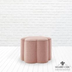 Bronx Pink Ottoman Upholstered Linen 24.5 L x 24.5 W x 18.5 H by Shabby Chic -Shabby Chic Shop pink shabby chic ottomans son237 03pk hd 1f 1000