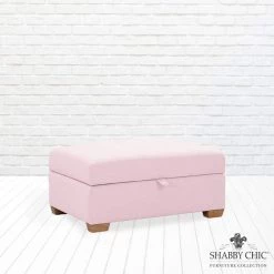 Skylah Pink Ottoman Upholstered Linen by Shabby Chic -Shabby Chic Shop pink shabby chic ottomans sso222 03pk hd 1f 1000