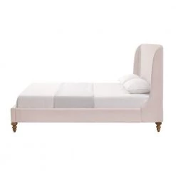 Maisy Pink Bed Wingback Linen Queen by Shabby Chic -Shabby Chic Shop pink shabby chic platform beds sbd256 03pkq hd 1f 1000