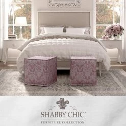 Edmund Pure White Ottoman Upholstered Linen by Shabby Chic -Shabby Chic Shop pure white shabby chic ottomans son219 03we hd 77 1000