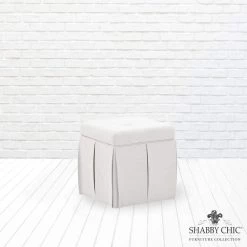 Jakayla Pure White Ottoman Single Tuft Linen by Shabby Chic 12 Jakayla Pure White Ottoman Single Tuft Linen by Shabby Chic -Shabby Chic Shop pure white shabby chic ottomans sso218 03we hd 1f 1000