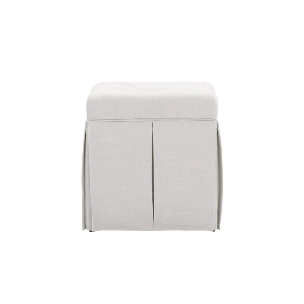 Jakayla Pure White Ottoman Single Tuft Linen by Shabby Chic 1 Jakayla Pure White Ottoman Single Tuft Linen by Shabby Chic