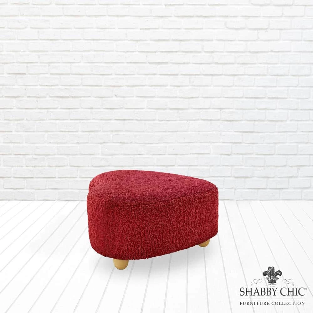 Yousif Red Ottoman Upholstered Sherpa 25.2 in. L x 25.2 in. W x 13.3 in. H by Shabby Chic 8 Yousif Red Ottoman Upholstered Sherpa 25.2 in. L x 25.2 in. W x 13.3 in. H by Shabby Chic - Image 8