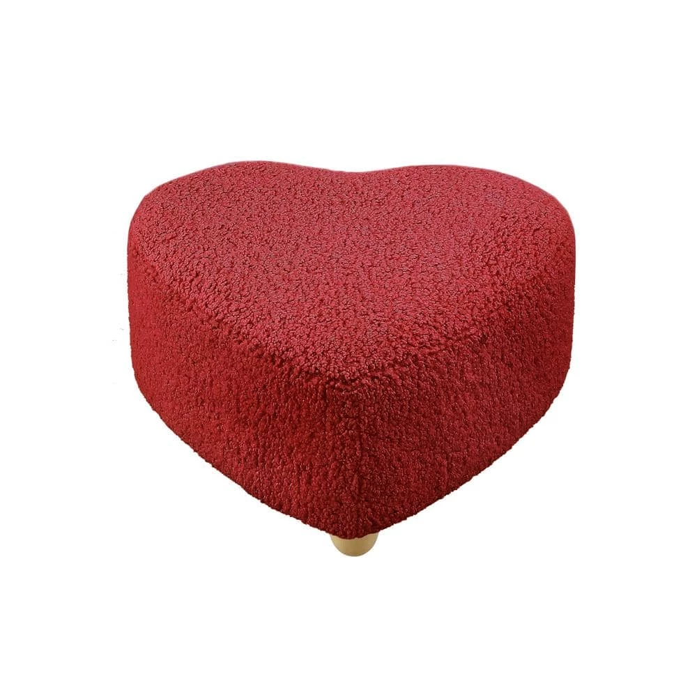 Yousif Red Ottoman Upholstered Sherpa 25.2 in. L x 25.2 in. W x 13.3 in. H by Shabby Chic 1 Yousif Red Ottoman Upholstered Sherpa 25.2 in. L x 25.2 in. W x 13.3 in. H by Shabby Chic