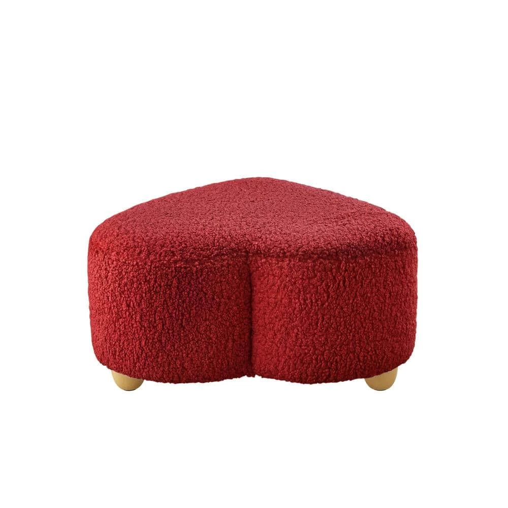 Yousif Red Ottoman Upholstered Sherpa 25.2 in. L x 25.2 in. W x 13.3 in. H by Shabby Chic 2 Yousif Red Ottoman Upholstered Sherpa 25.2 in. L x 25.2 in. W x 13.3 in. H by Shabby Chic - Image 2