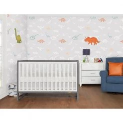 Arlo 5-in-1 Steel Grey and White Convertible Crib by Dream On Me -Shabby Chic Shop steel grey and white dream on me cribs 658 sgyw 1f 1000