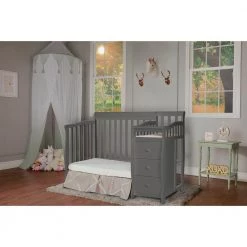 Jayden 4-in-1 Steel Grey Mini Convertible Crib And Changer by Dream On Me -Shabby Chic Shop steel grey dream on me cribs 629 sgy 31 1000