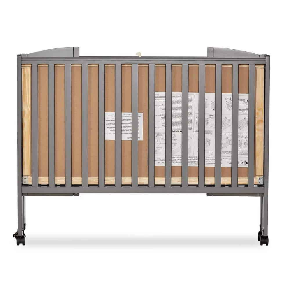 Folding Steel Grey Full Size Crib by Dream On Me 5 Folding Steel Grey Full Size Crib by Dream On Me - Image 5