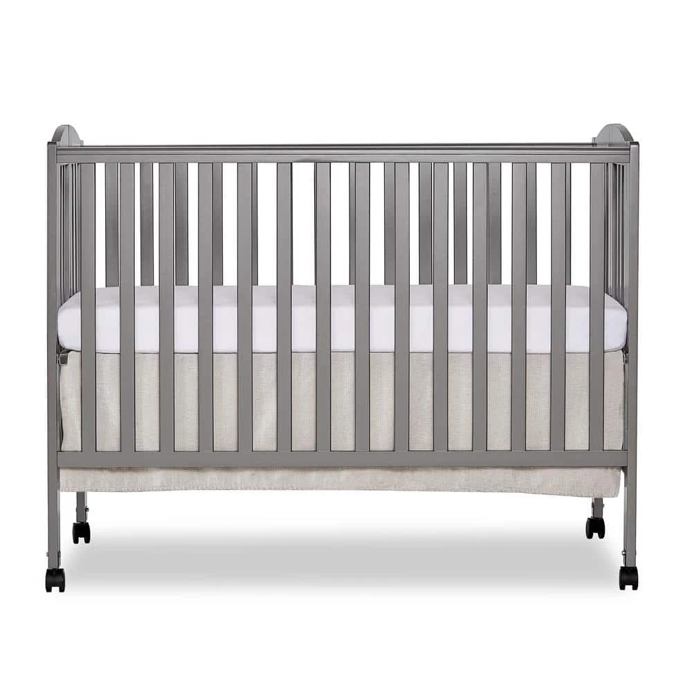Folding Steel Grey Full Size Crib by Dream On Me 1 Folding Steel Grey Full Size Crib by Dream On Me