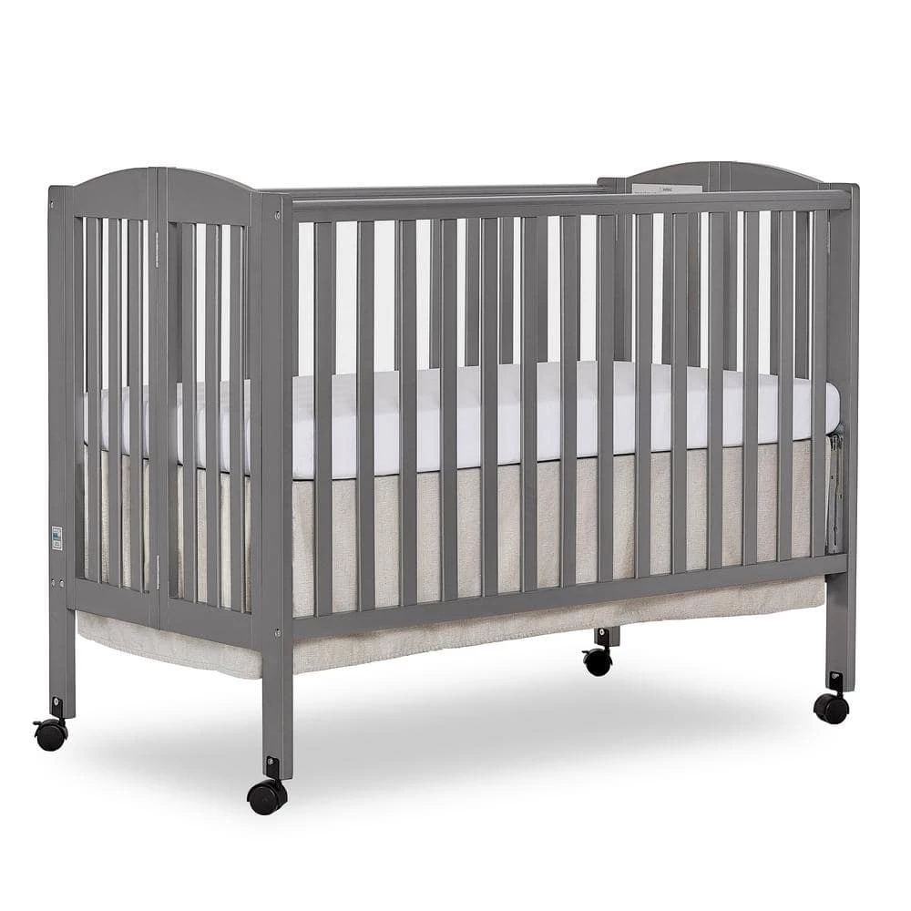 Folding Steel Grey Full Size Crib by Dream On Me 2 Folding Steel Grey Full Size Crib by Dream On Me - Image 2