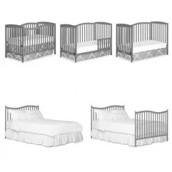 Chelsea Steel Grey 5-in-1 Convertible Crib by Dream On Me -Shabby Chic Shop steel grey dream on me cribs 680 sgy c3 1000