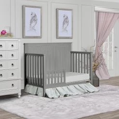 Alexa Storm Grey 5-in-1 Convertible Crib by Dream On Me -Shabby Chic Shop storm grey dream on me cribs 728 sgy 4f 1000