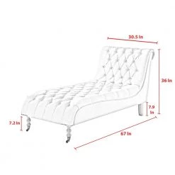 Soleil Taupe Chair Button Tufted Linen 67 L x 30.5 W x 36 H by Shabby Chic -Shabby Chic Shop taupe shabby chic chaise lounges scl243 03tp hd 1d 1000