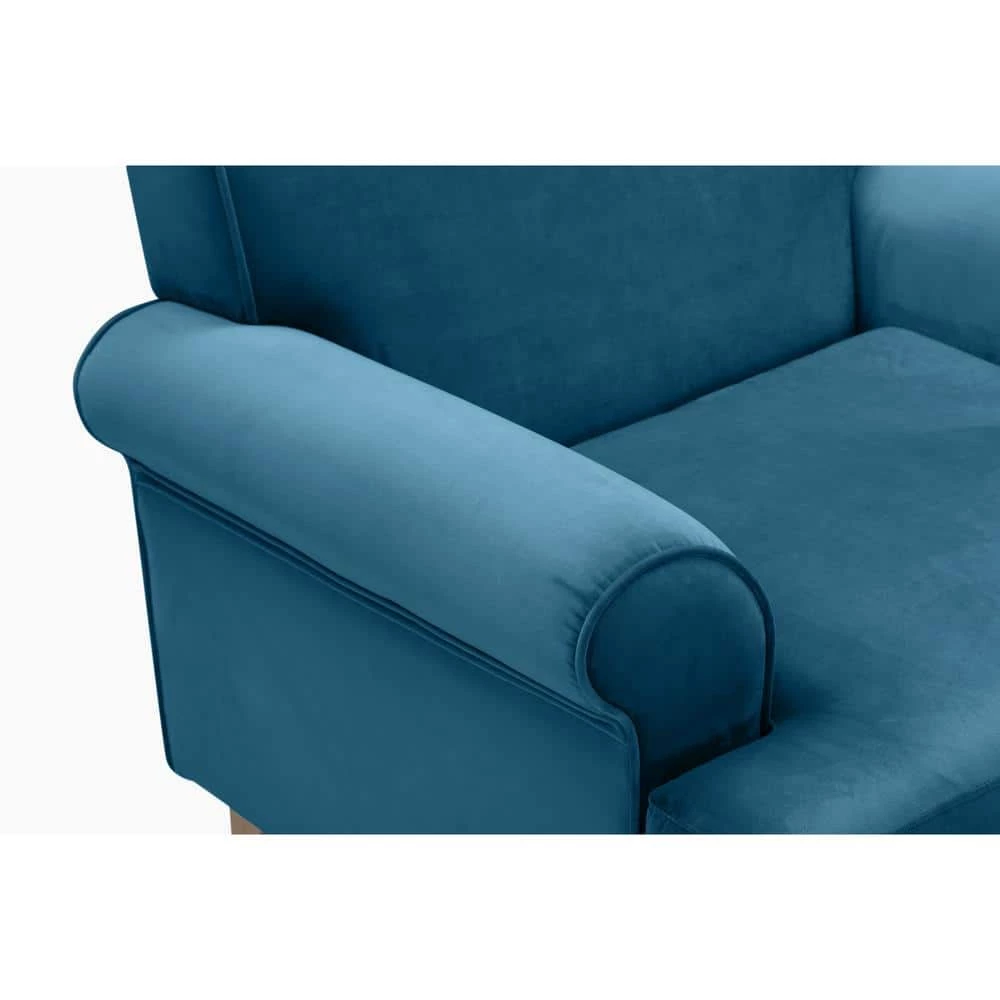 Jakobe Teal Accent Chair Saber Back Leg Velvet by Shabby Chic 5 Jakobe Teal Accent Chair Saber Back Leg Velvet by Shabby Chic - Image 5