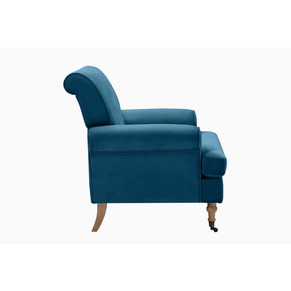 Jakobe Teal Accent Chair Saber Back Leg Velvet by Shabby Chic 2 Jakobe Teal Accent Chair Saber Back Leg Velvet by Shabby Chic - Image 2
