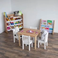 Journey 5-Piece Kids Natural / White Rectangle Top Wood Table and 4 Chair Set by Humble Crew 10 Journey 5-Piece Kids Natural / White Rectangle Top Wood Table and 4 Chair Set by Humble Crew -Shabby Chic Shop white and natural wood humble crew kids tables chairs tc70595 1f 1000