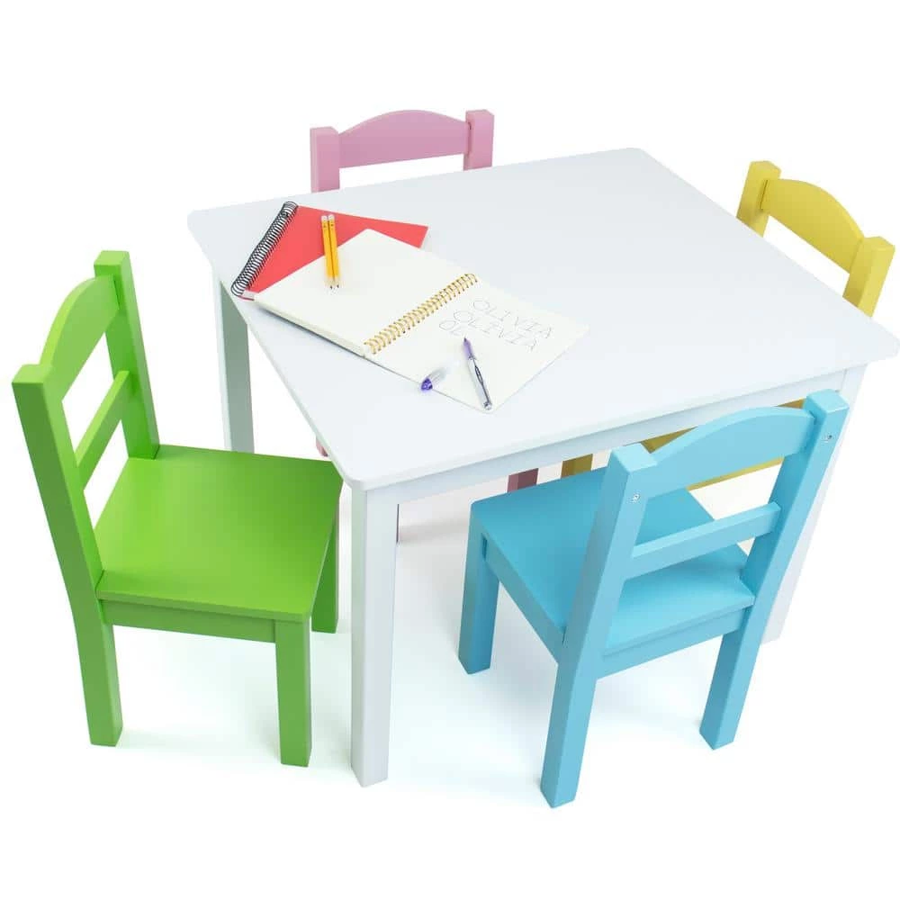 Pastel 5-Piece Kids Table and Chair Set by Humble Crew 3 Pastel 5-Piece Kids Table and Chair Set by Humble Crew - Image 3