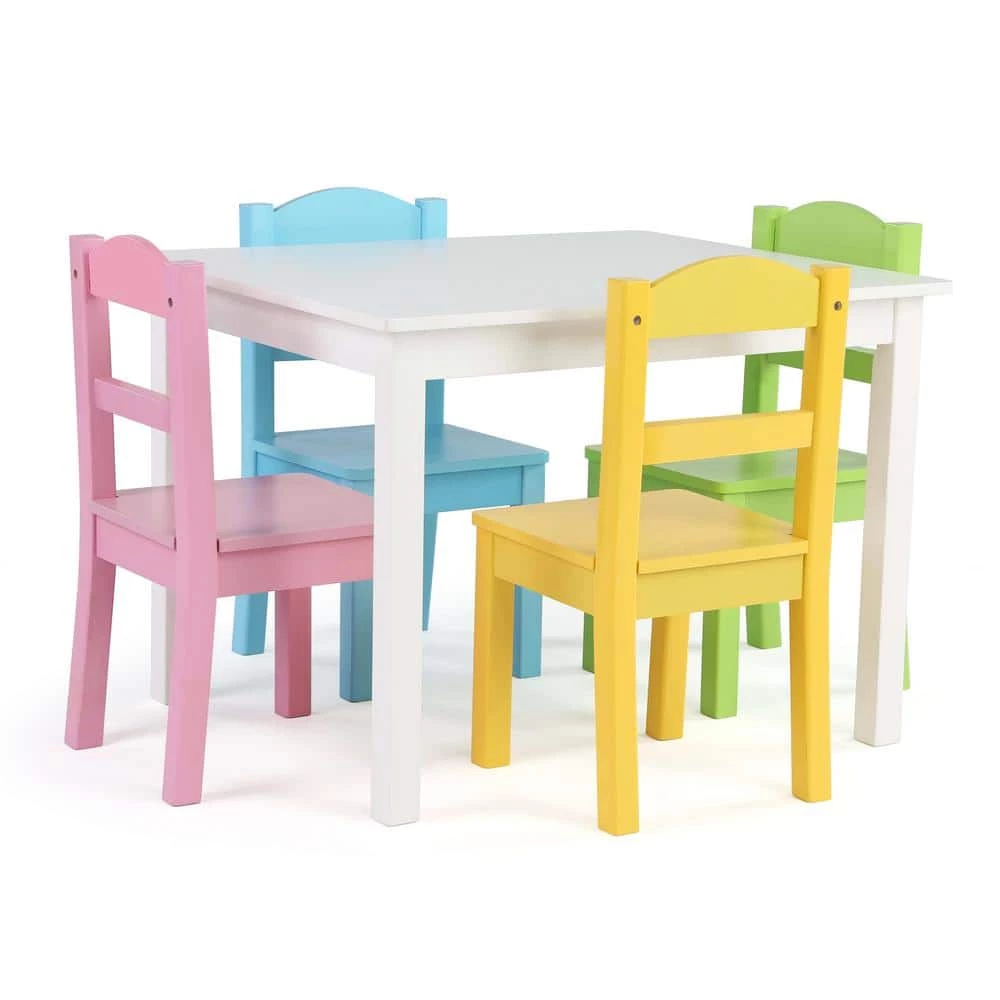 Pastel 5-Piece Kids Table and Chair Set by Humble Crew 1 Pastel 5-Piece Kids Table and Chair Set by Humble Crew